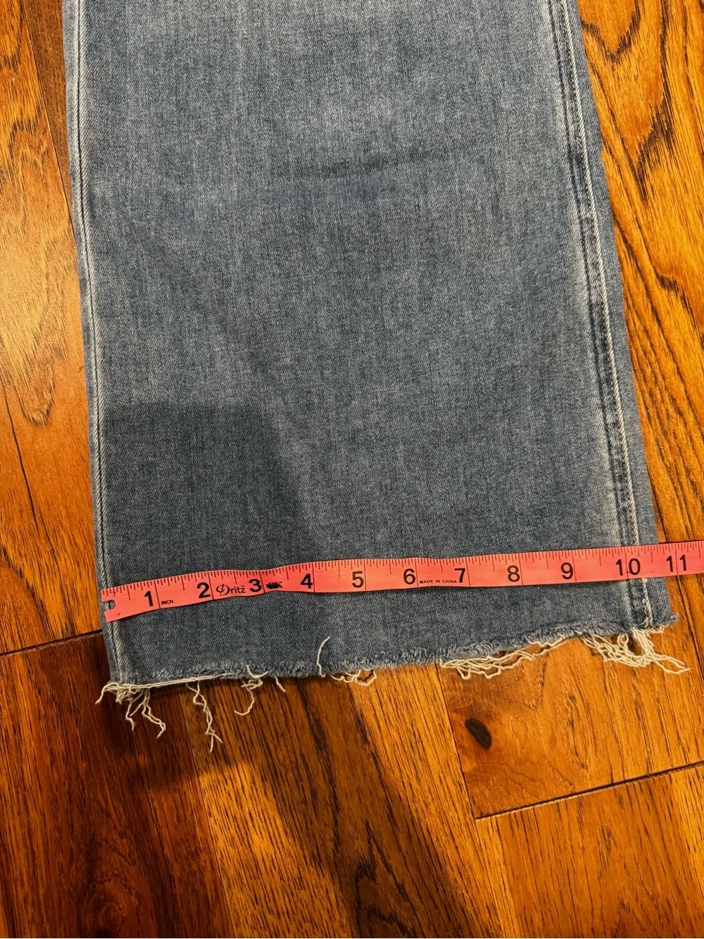 PAIGE Light Blue Raw-Hem Wide Leg Jeans - Picture 14 of 16